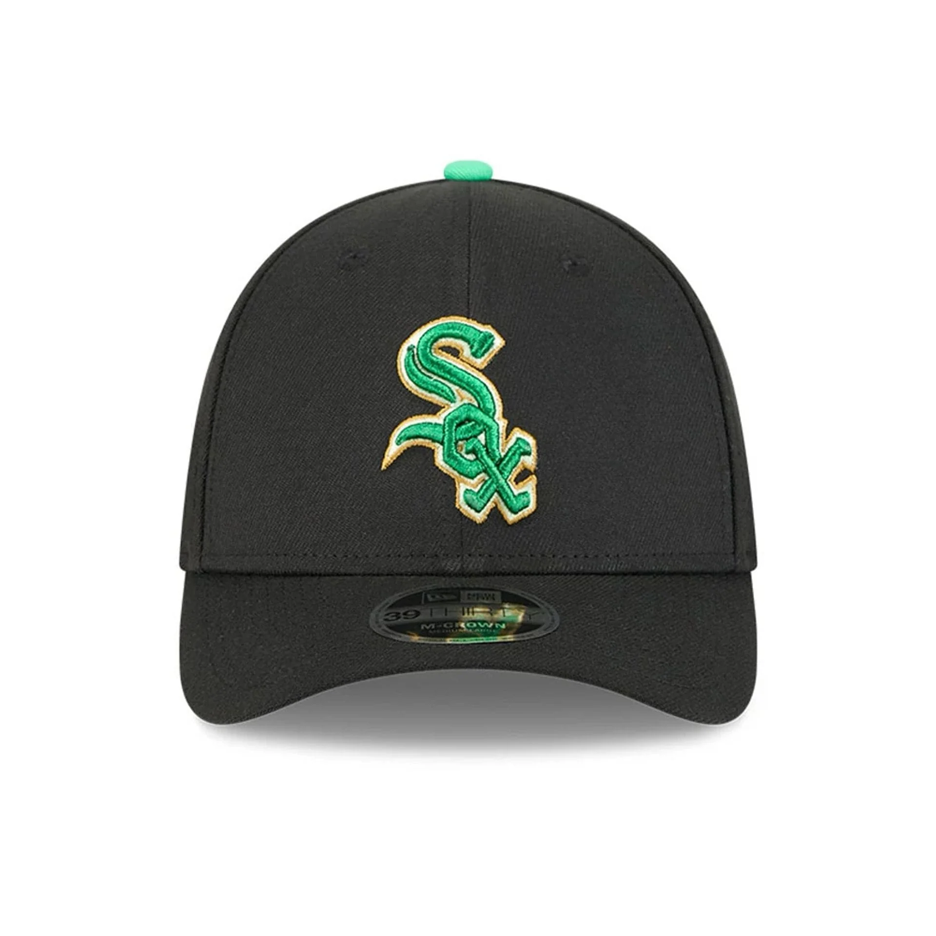 White Sox MLB Saint Patrick's Day Black 39THIRTY M-Crown A-Frame Stretch Fit Cap - Image 2