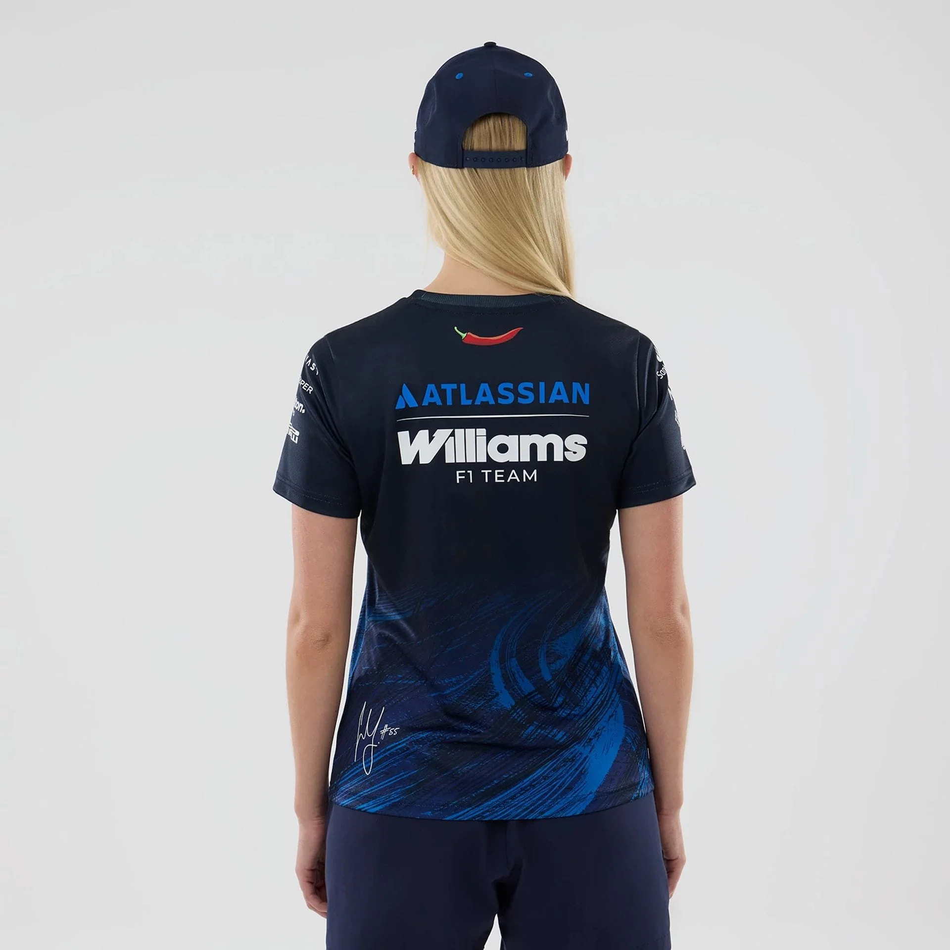 Williams Womens Carlos Sainz Navy Tech T-shirt - Image 2
