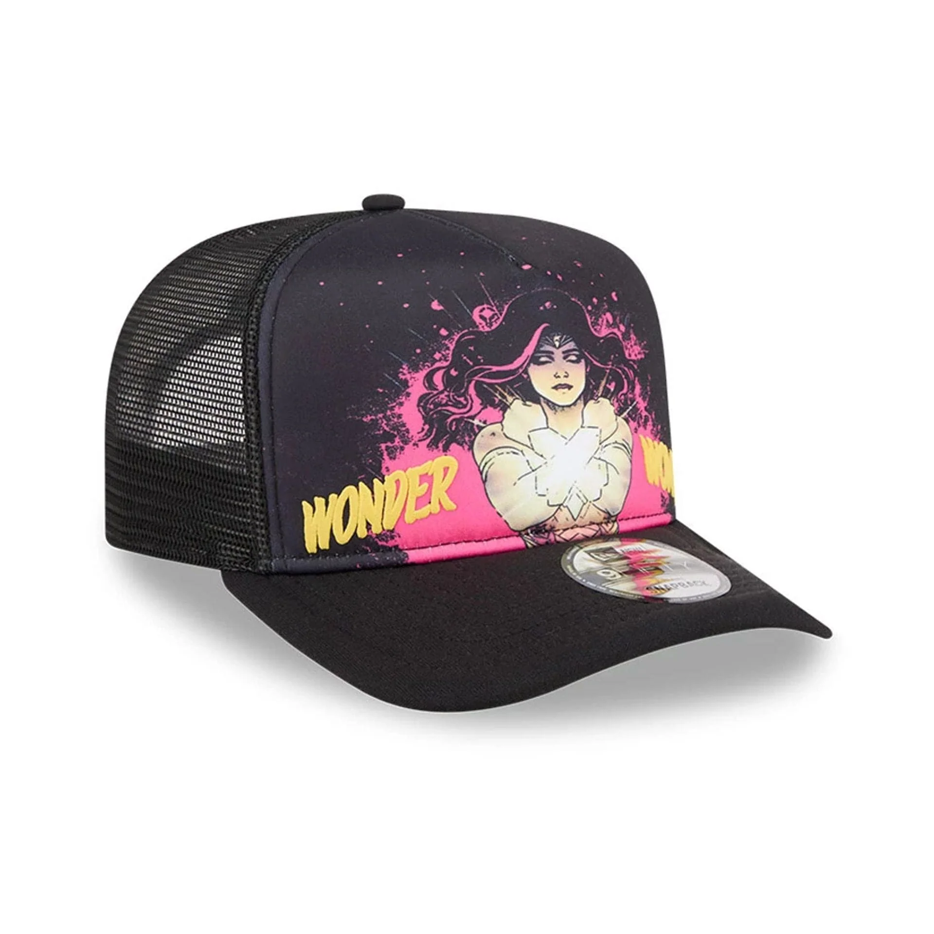 Womens DC Wonder Woman Black 9FIFTY A-Frame Snapback Adjustable Cap - Image 4