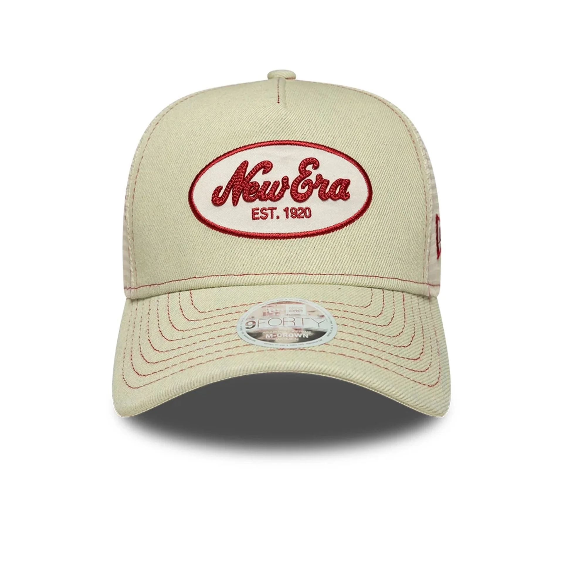 Womens New Era Cream 9FORTY M-Crown A-Frame Trucker Adjustable Cap - Image 2