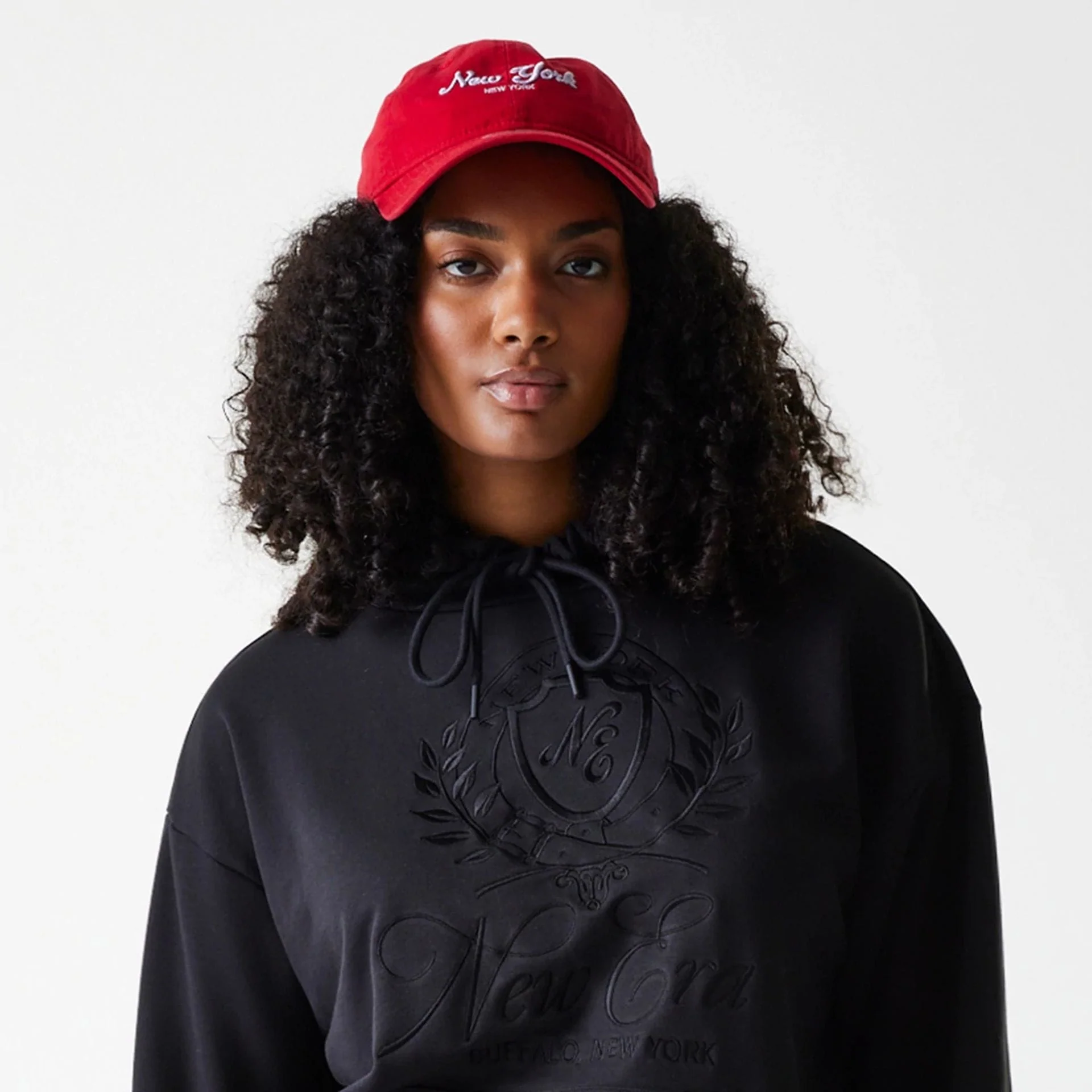 Womens New Era Crest Black Pullover Hoodie - Image 4