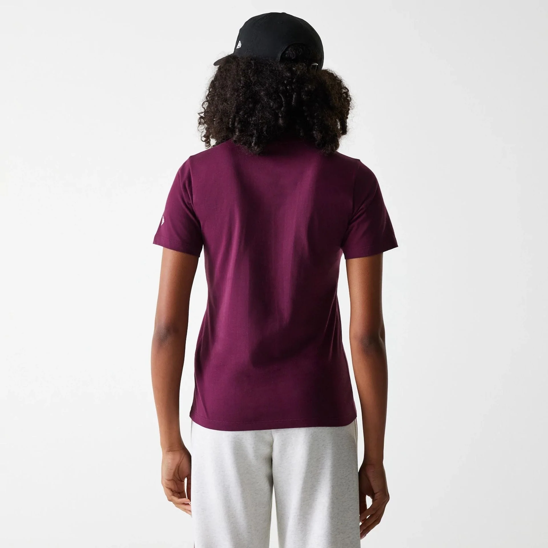 Womens New Era Crest Dark Red T-Shirt - Image 2