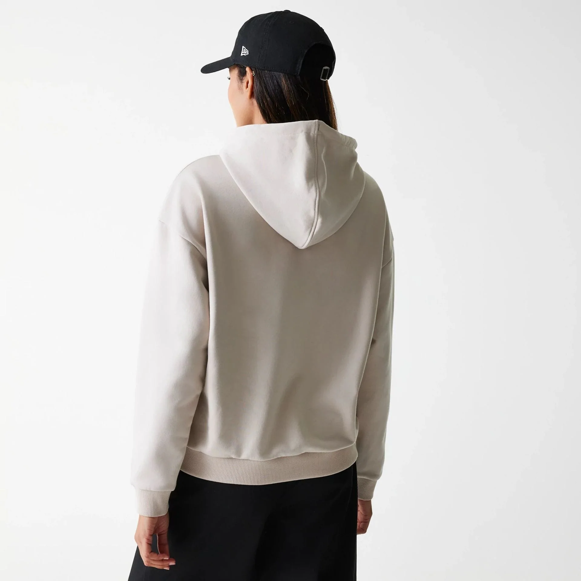 Womens New Era Crest Light Beige Pullover Hoodie - Image 2