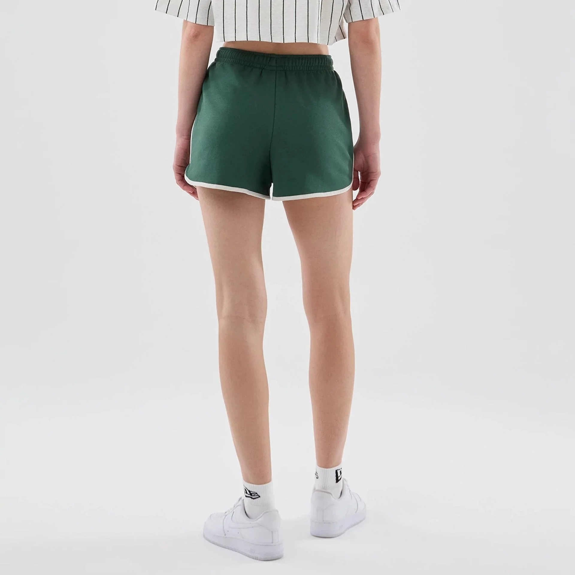 Womens New Era Dark Green Track Shorts - Image 2