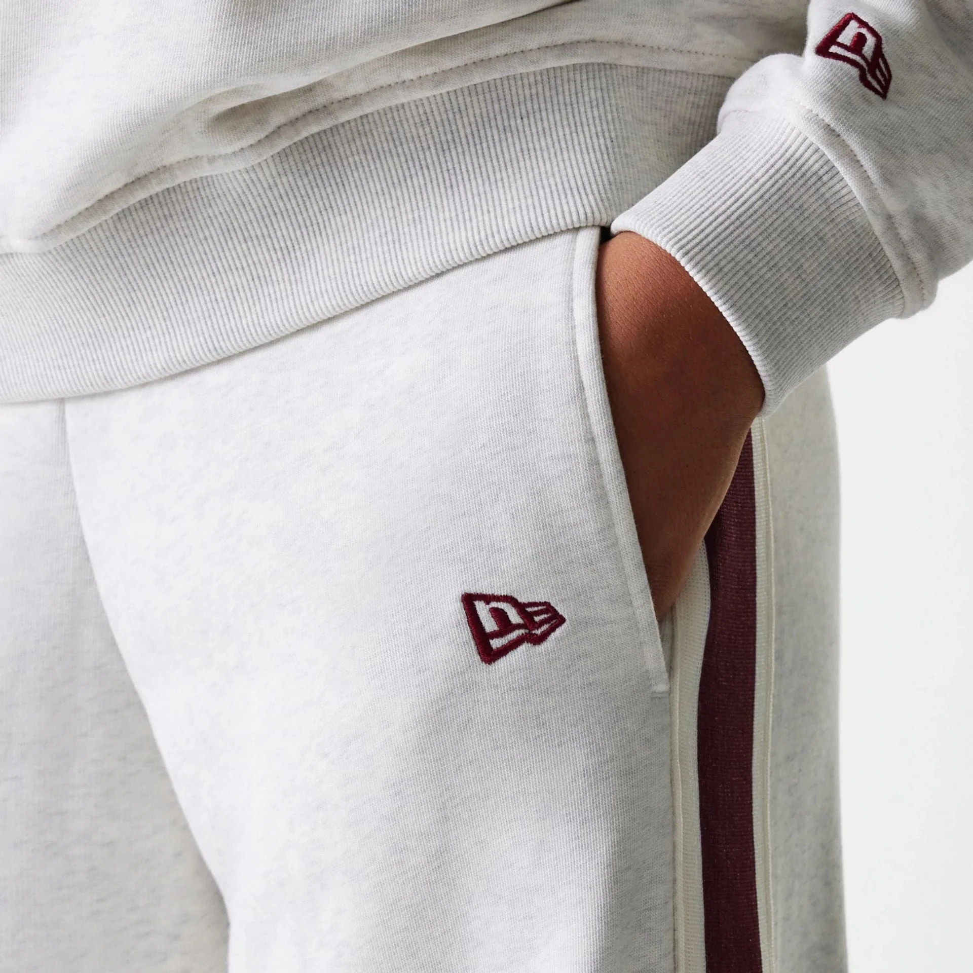 Womens New Era Pastel Grey Straight Leg Joggers - Image 4