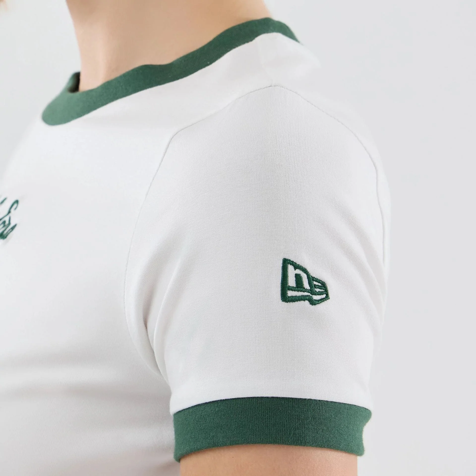 Womens New Era White Cropped Slim T-shirt - Image 5